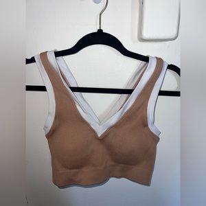 aerie crop v neck tank top